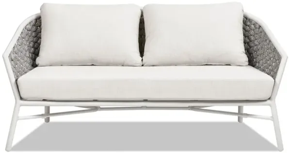 Rowan - Rope Barrel Back Patio Conversation Loveseat Sofa - Optic White