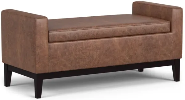 Amber - Rectangular Storage Ottoman - Brown