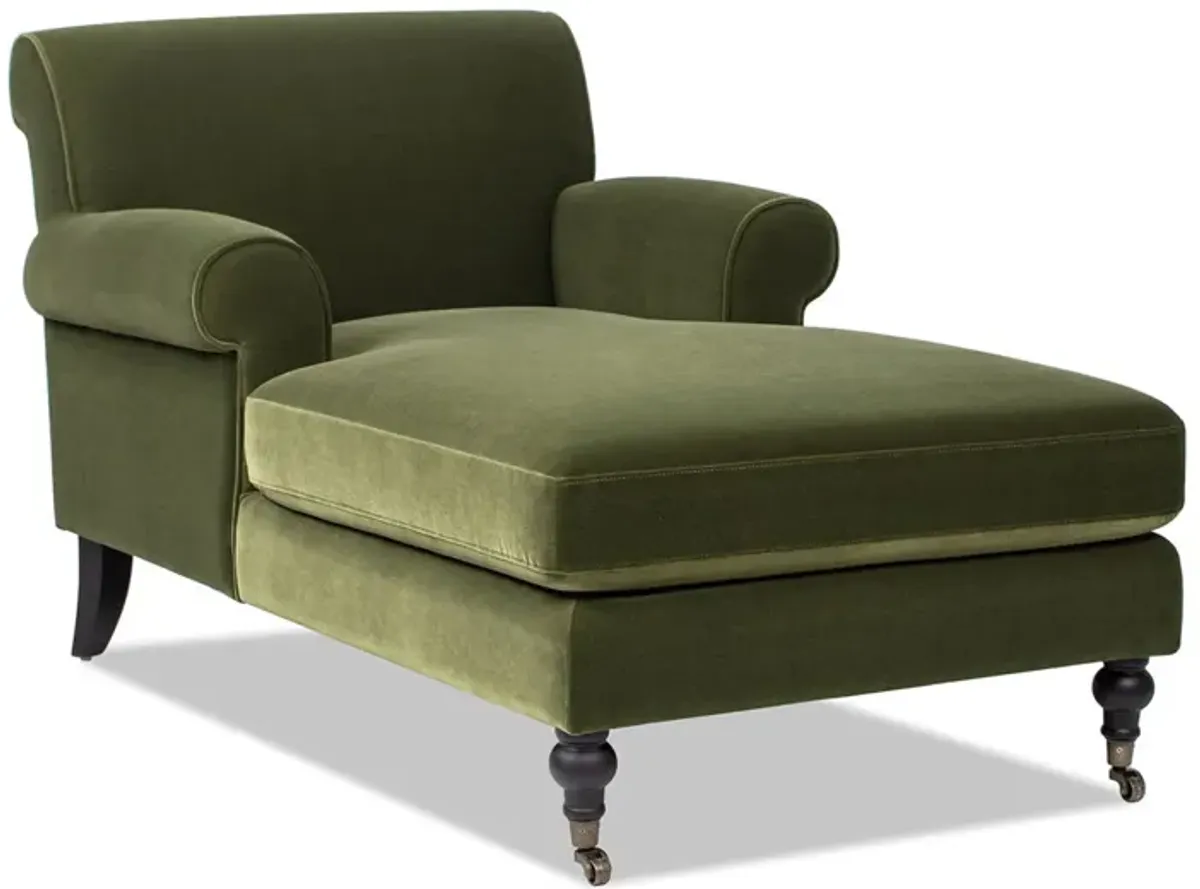 Alana Lawson - Chaise Lounge Chair - Olive Green