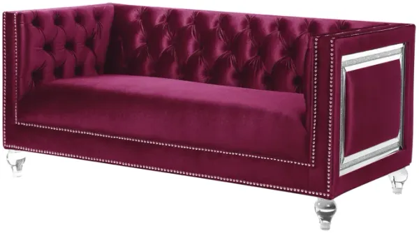 Heibero Loveseat - With 2 Pillows - Burgundy