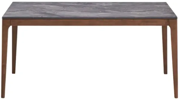 Bevis - Engineered Stone Top Dining Table - Walnut