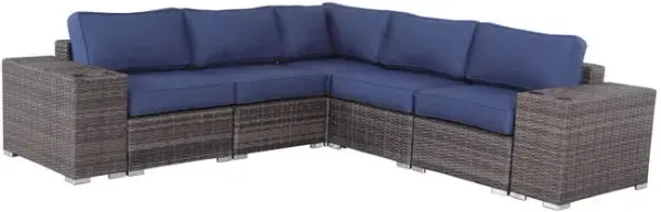 Rattan Sectional Sofa Set With Cushions