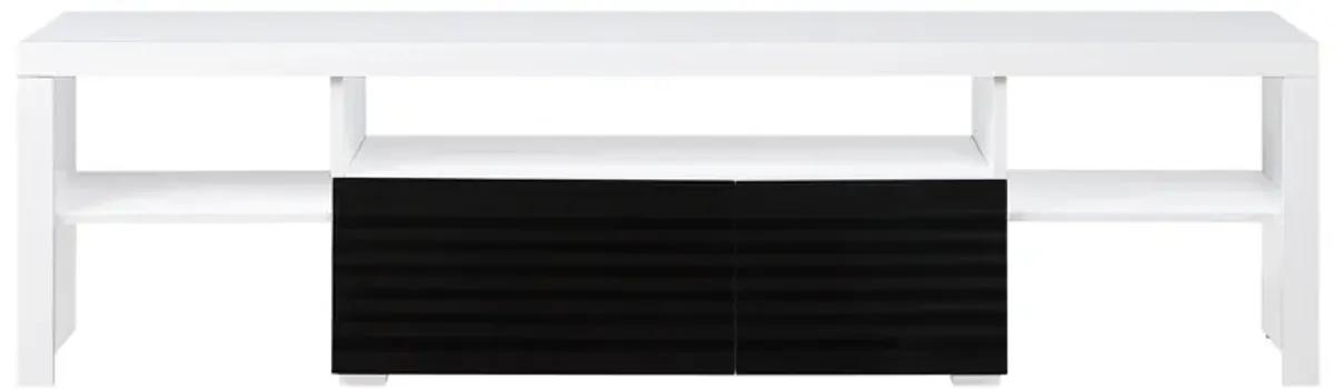Buck II - High Gloss TV Stand - White / Black