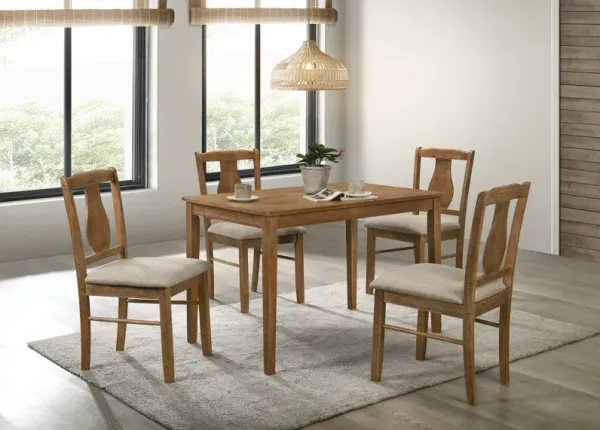 Kayee - 5 Pieces Pack Dining Set - Weathered Oak