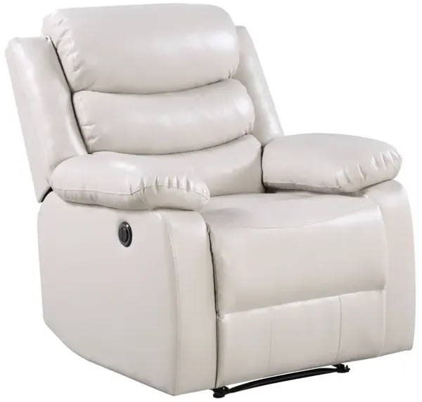 Eilbra - Synthetic Leather Power Motion Recliner - Beige