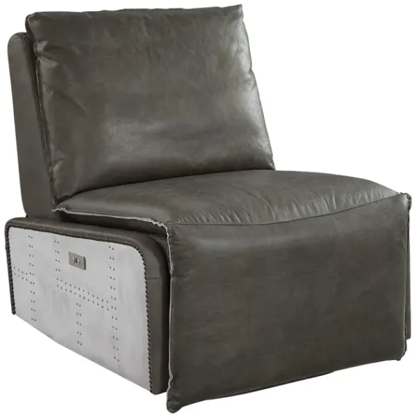 Metier - Power Motion Recliner - Gray / Aluminum