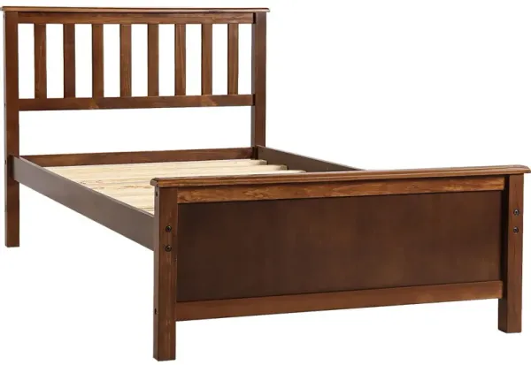 Platform Bed With Headboard, Footboard And Wood Slat Support