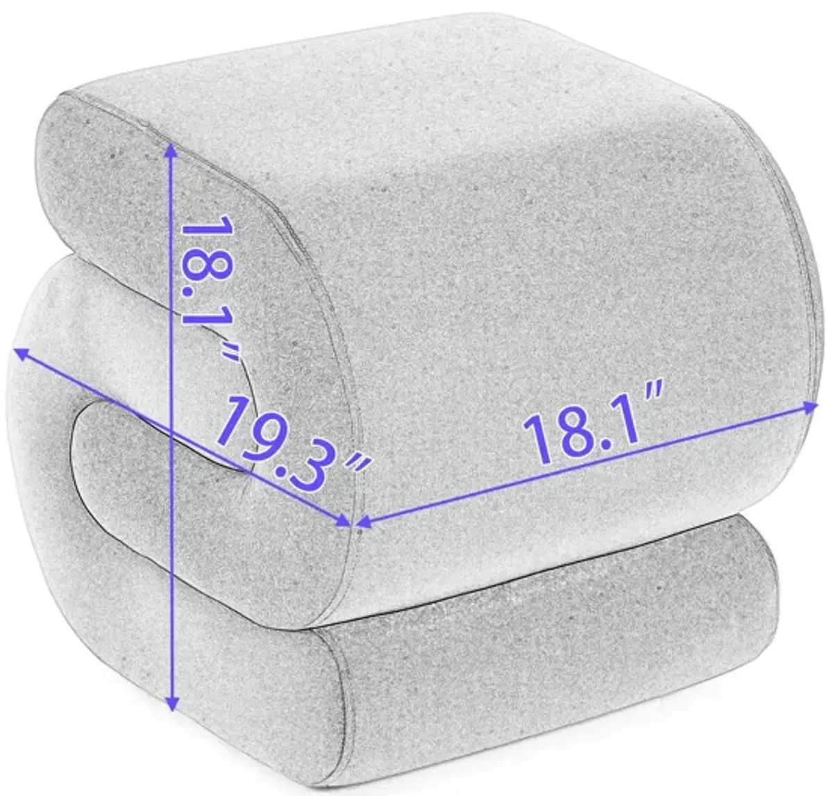 S-Shape Velvet Fabric Ottoman Makeup Stool Footstool