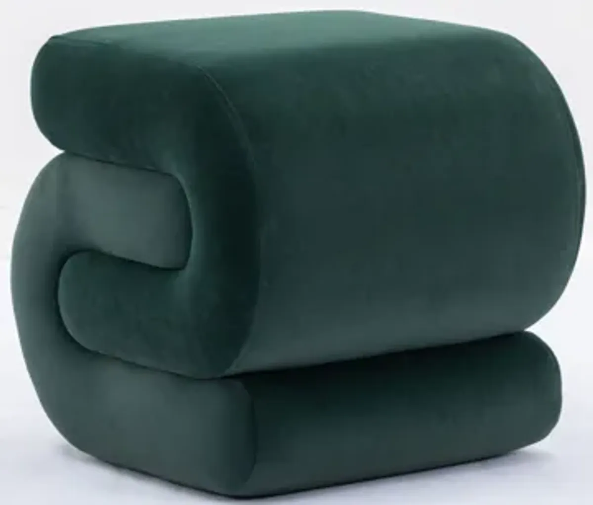 S-Shape Velvet Fabric Ottoman Makeup Stool Footstool