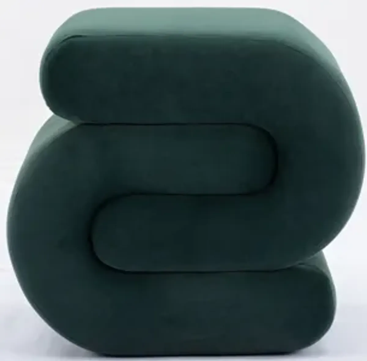 S-Shape Velvet Fabric Ottoman Makeup Stool Footstool
