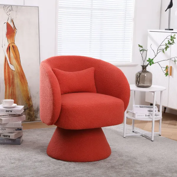 Swivel Accent Chair Armchair, Round Barrel Chair For Living Room Bedroom