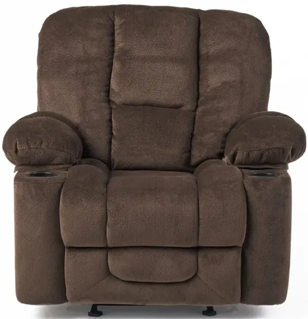 Luxurious Manual Recliner Chair With Skin-Friendly Fabric And Dual Cup Holders