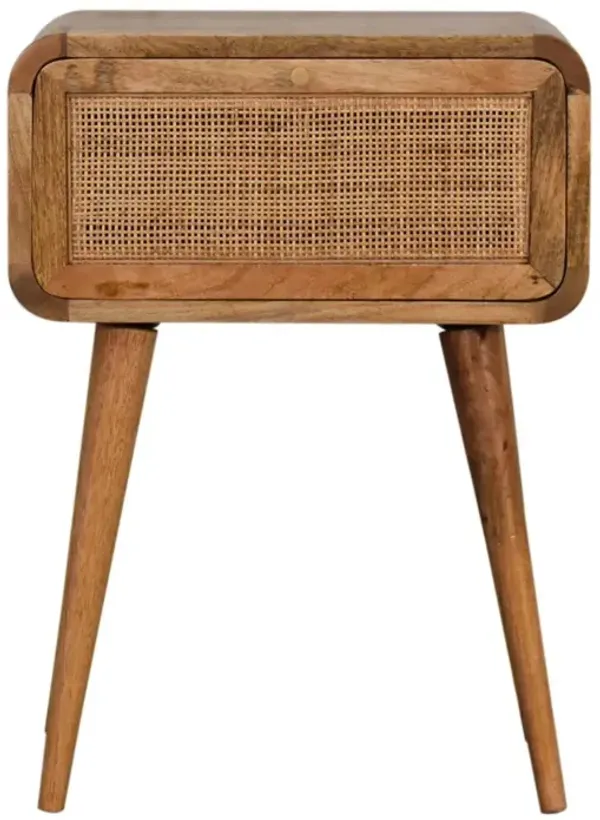 Mini Woven Nightstand - Oak
