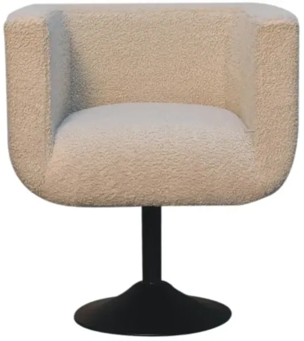 Boucle Swivel Chair - Cream