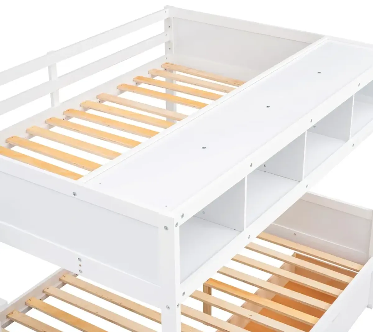 Bunk Bed With Shelfs, Storage Staircase And 2 Drawers