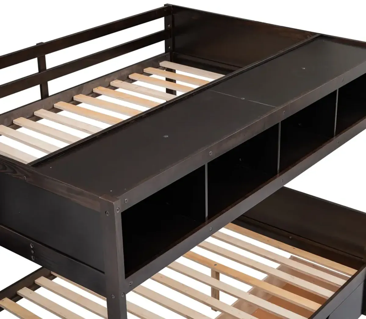 Bunk Bed With Shelfs, Storage Staircase And 2 Drawers