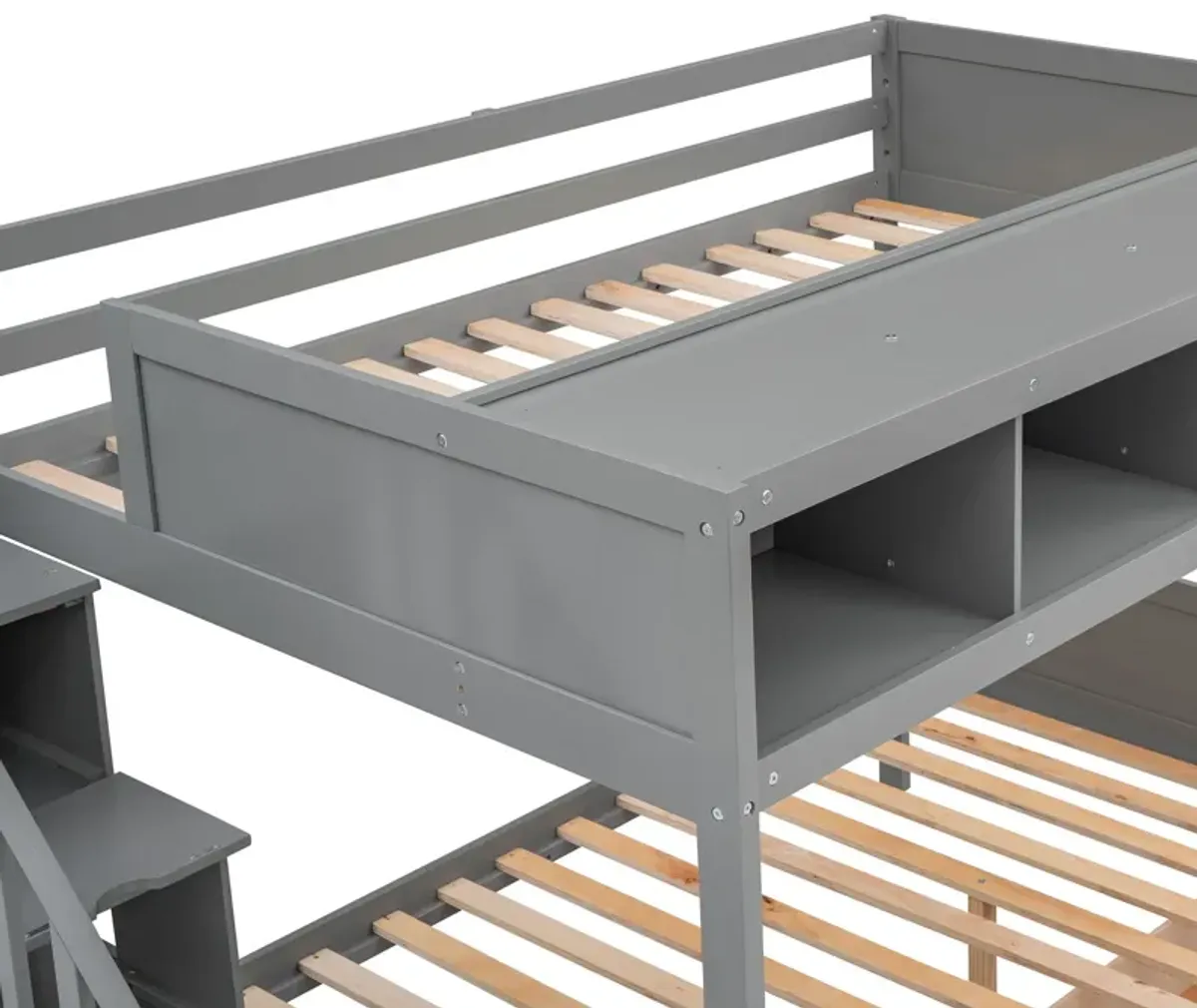 Bunk Bed With Shelfs, Storage Staircase And 2 Drawers
