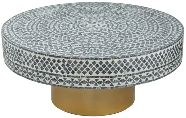 Unique Capiz Coffee Table & Pedestal Base
