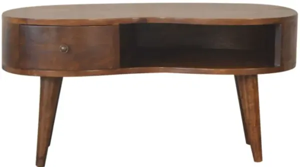 Wave Coffee Table With 1 Drawer