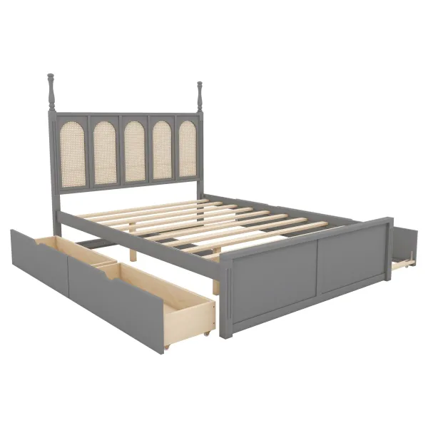 Platform Bed With With 2 Big Drawers With Trundle