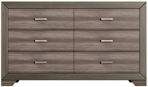 Six Drawer Dresser - Antique Brown / Gray