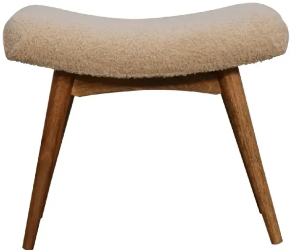 Boucle Curved Bench - Cream