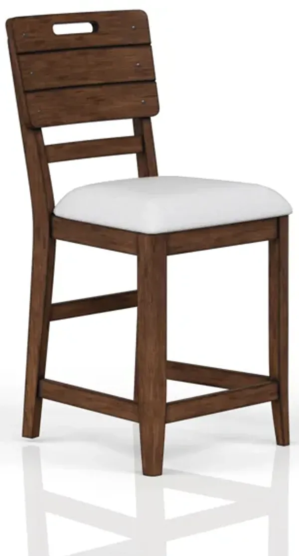 Casual Counter Stool Contrasting Upholstered Seat (Set of 2) - Brown