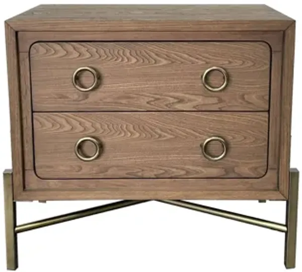 2 Drawer Nightstand With USB - Latte