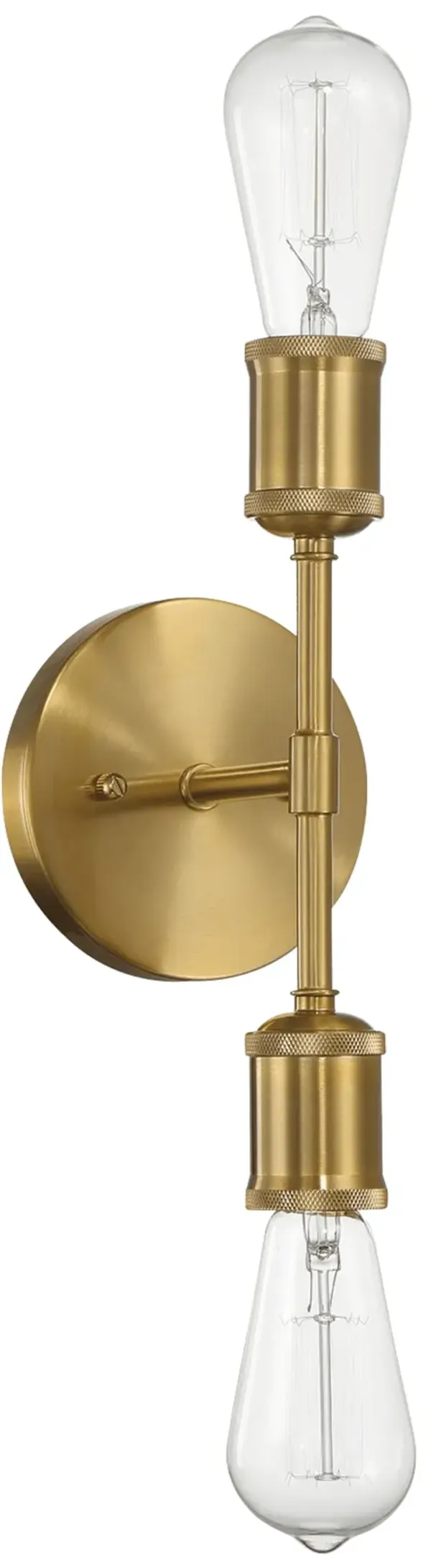 Reverie - Double Lights Bathroom Wall Sconce Over Mirror - Clear / Gold