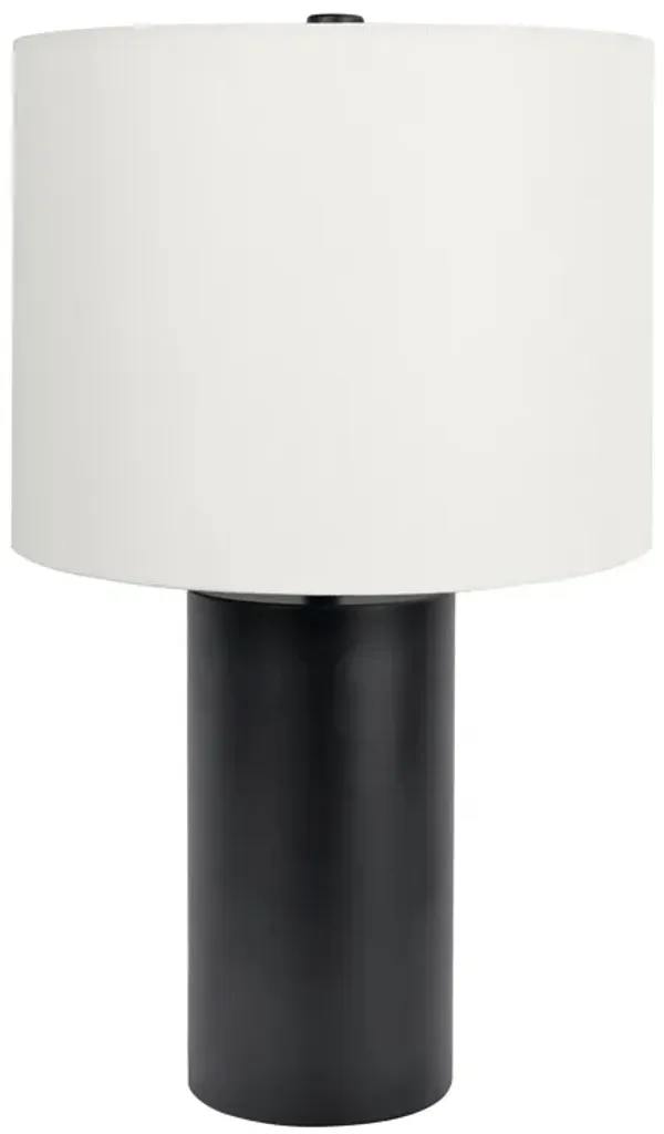 Aura - Table Lamp With On / Off Switch Block Base - Black / White