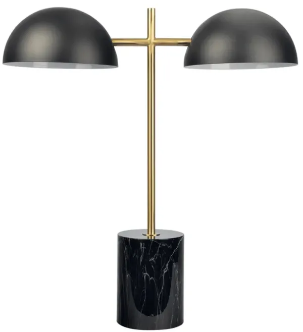 Nova - Hydro Table Lamp With On / Off Switch Double Lamp - Black / Gold / Marble