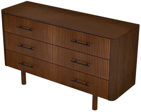 Logan - Mid-Century Modern Dresser With 6 Drawers - Brown