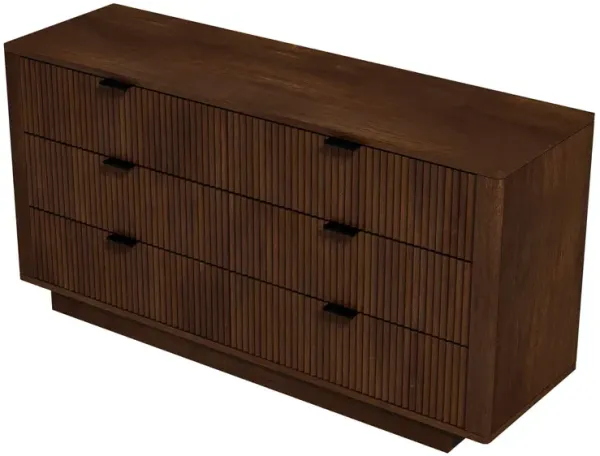Lola - Mid-Century Modern Dresser With 6 Drawers - Dark Brown