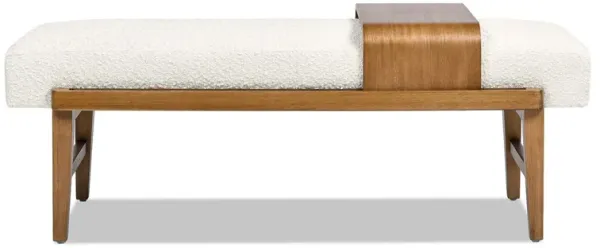 Billie - Modern Telephone Bench With Sliding Shelf - Ivory White