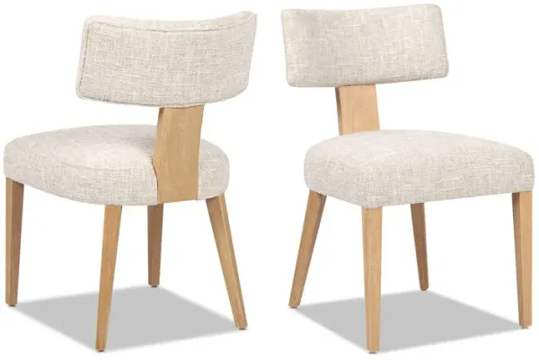 Louise - Split Back Upholstered Dining Side Chair (Set of 2) - Travertine Beige