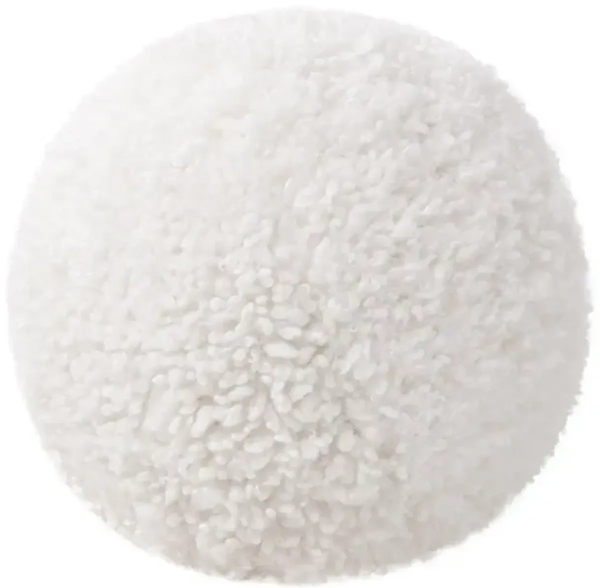 Ayla - Round Sphere Accent Ball Throw Pillow - Curly White
