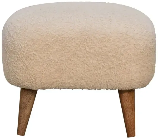 Boucle Square Footstool - Cream