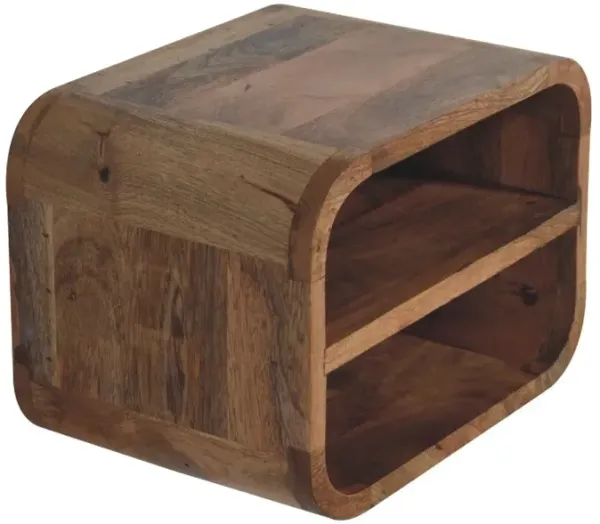 Floating Open Curve Nightstand - Oak