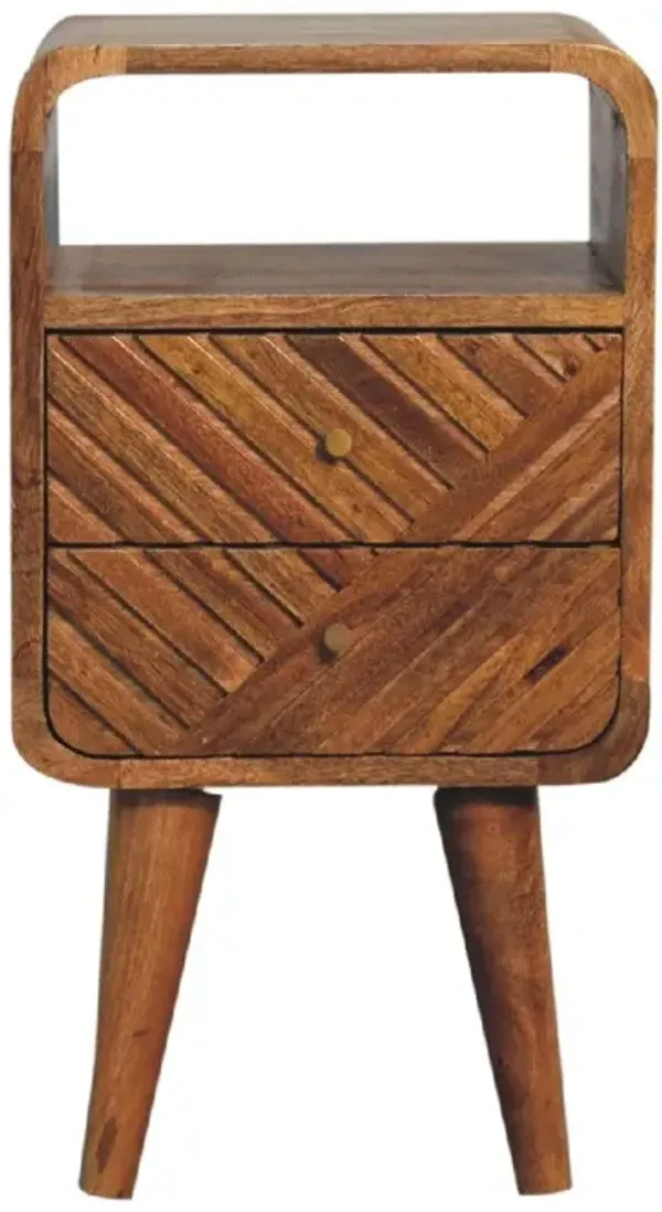 Mini Lille Curved Nightstand - Oak