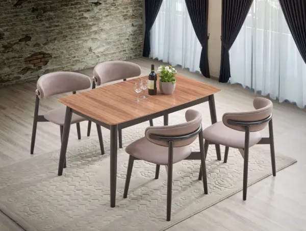 Lanae - 5 Piece Dining Room Set - Natural / Black