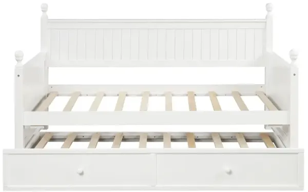 Twin Size Daybed & Twin Size Trundle - White
