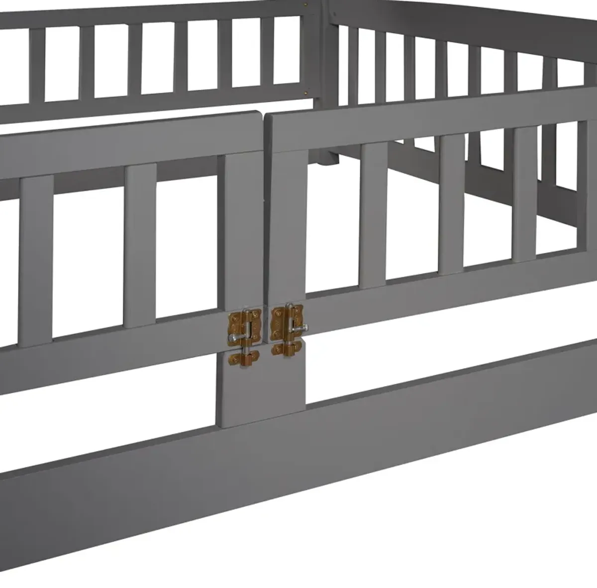 Low Bunk Bed With Slide, Fence And Ladder
