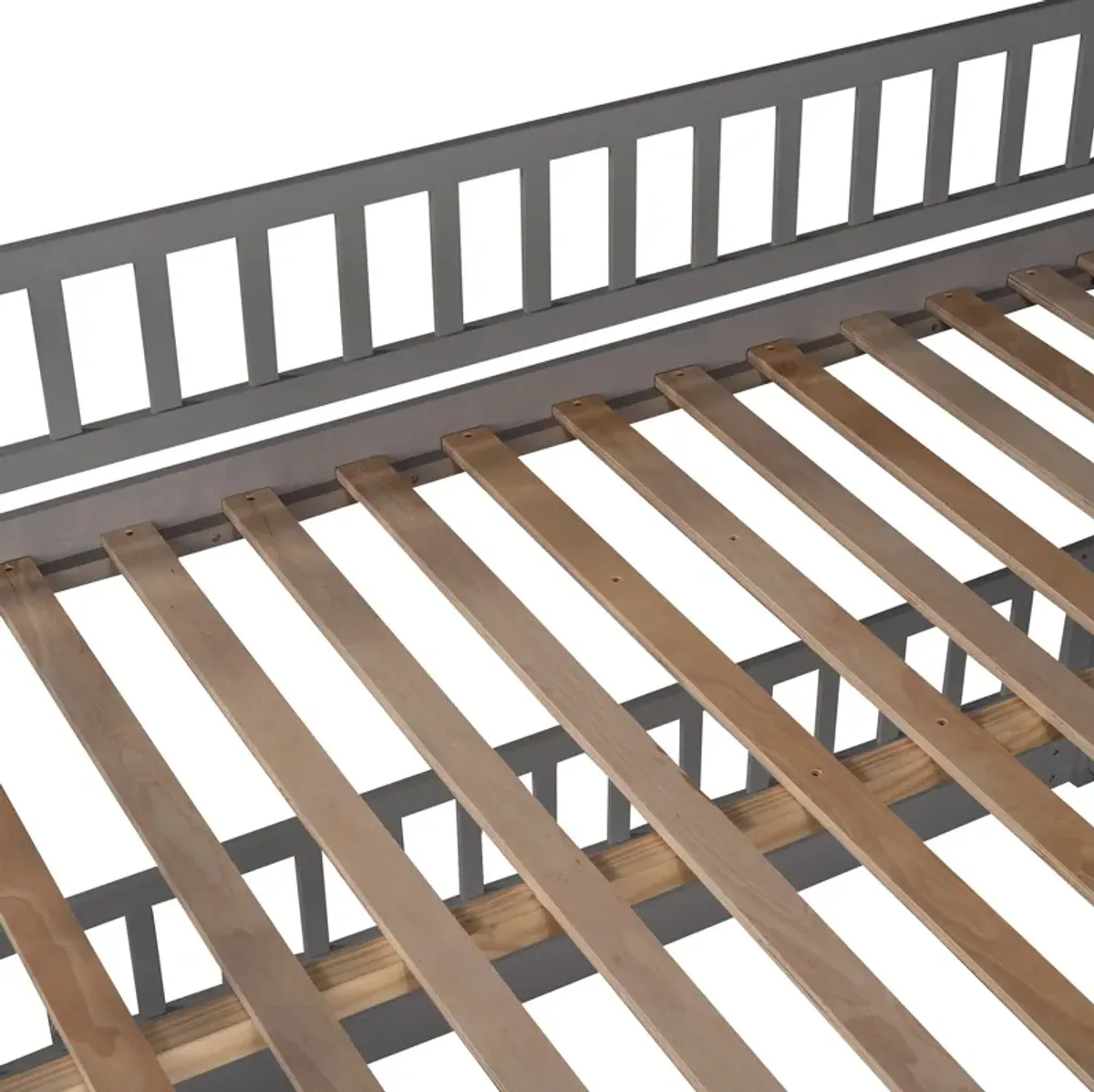 Low Bunk Bed With Slide, Fence And Ladder
