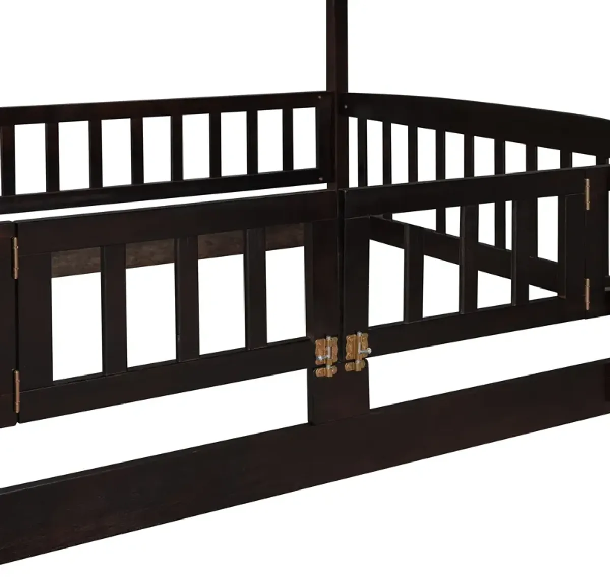 Low Bunk Bed With Slide, Fence And Ladder