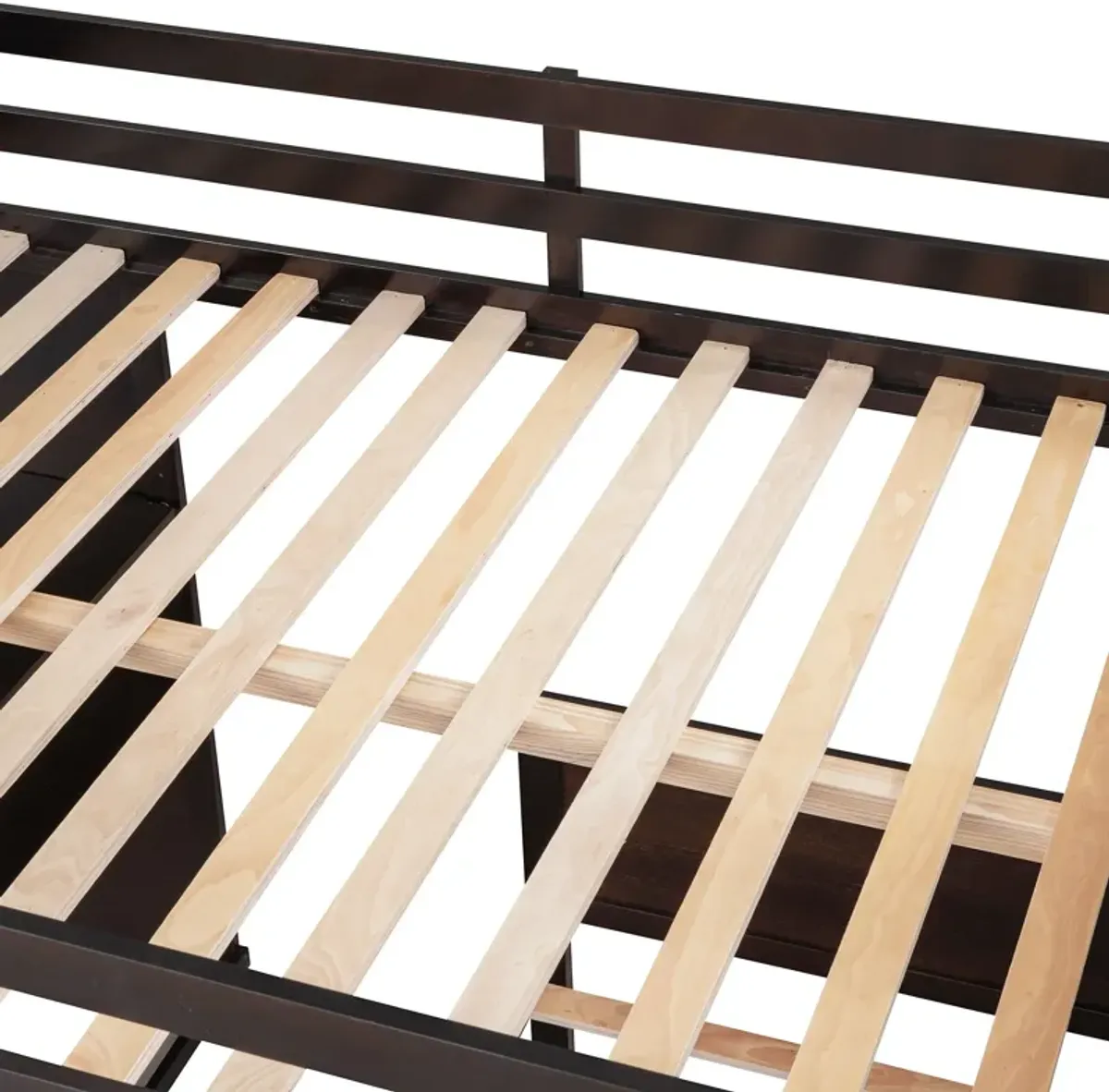 Loft Bed With A Twin Size Standalone Bed, Shelves, Desk, And Wardrobe