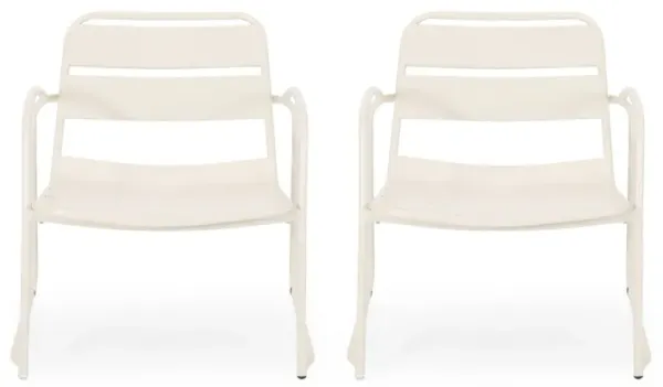 Outdoor Accent Chair With Metal Frame - White