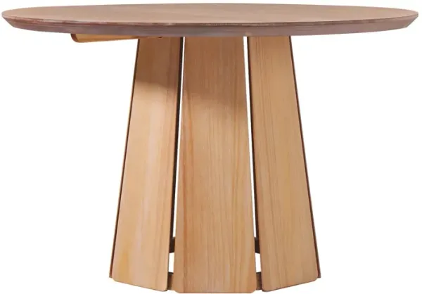 Round Pedestal Dining Table - Light Brown