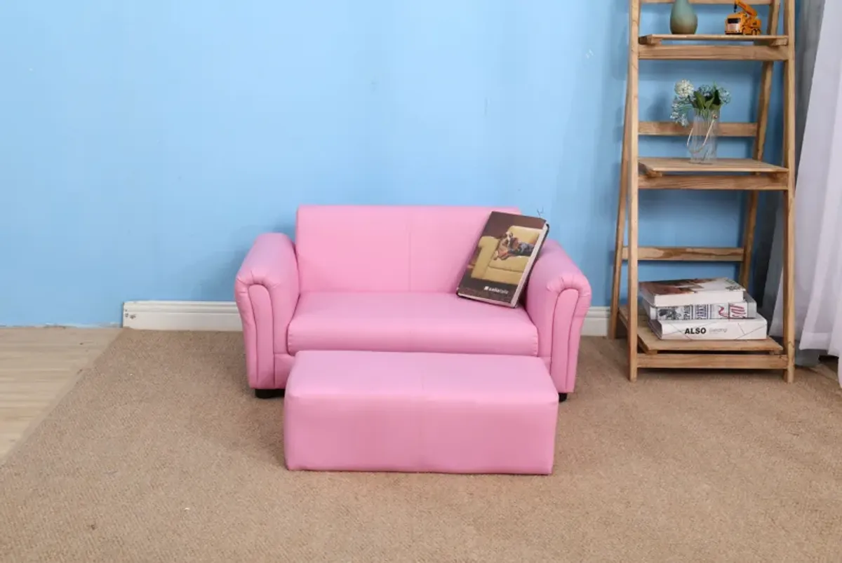 Kids Club Chair Sofa / Sectional And Ottoman - Pink
