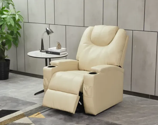 Modern Recliner Chair With Cup Holders, Remote Control