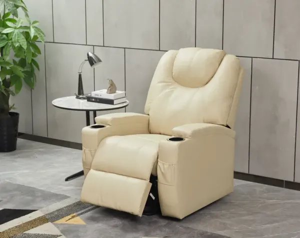 Modern Recliner Chair With Cup Holders, Remote Control
